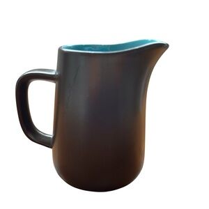 MCM Mikasa Dark Brown and Blue Cream vintage Pitcher